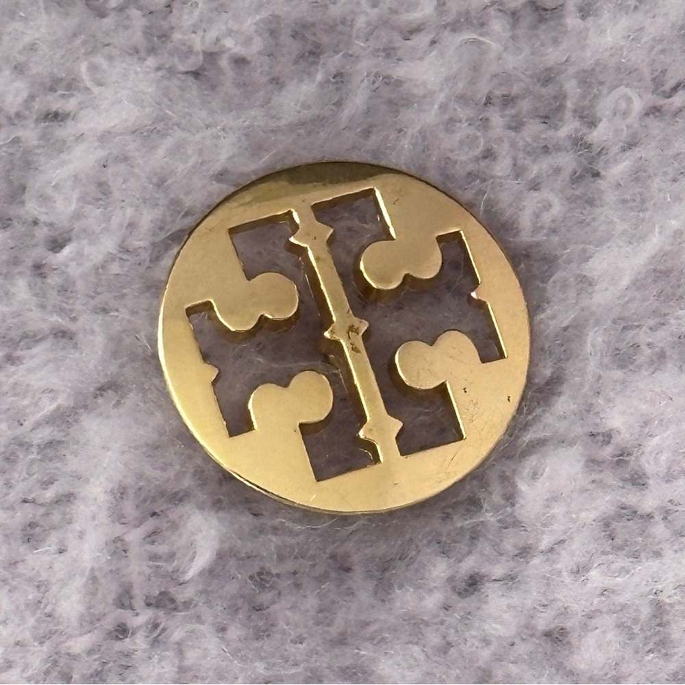Tory Burch Shiny Gold Tone T-Logo Button Set - Picture 2 of 5